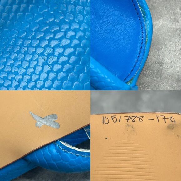 Simmi London Blue Eloise Wrap Ankle Gold Heel Sandal Size 6 Square Toe Stiletto - Picture 10 of 12